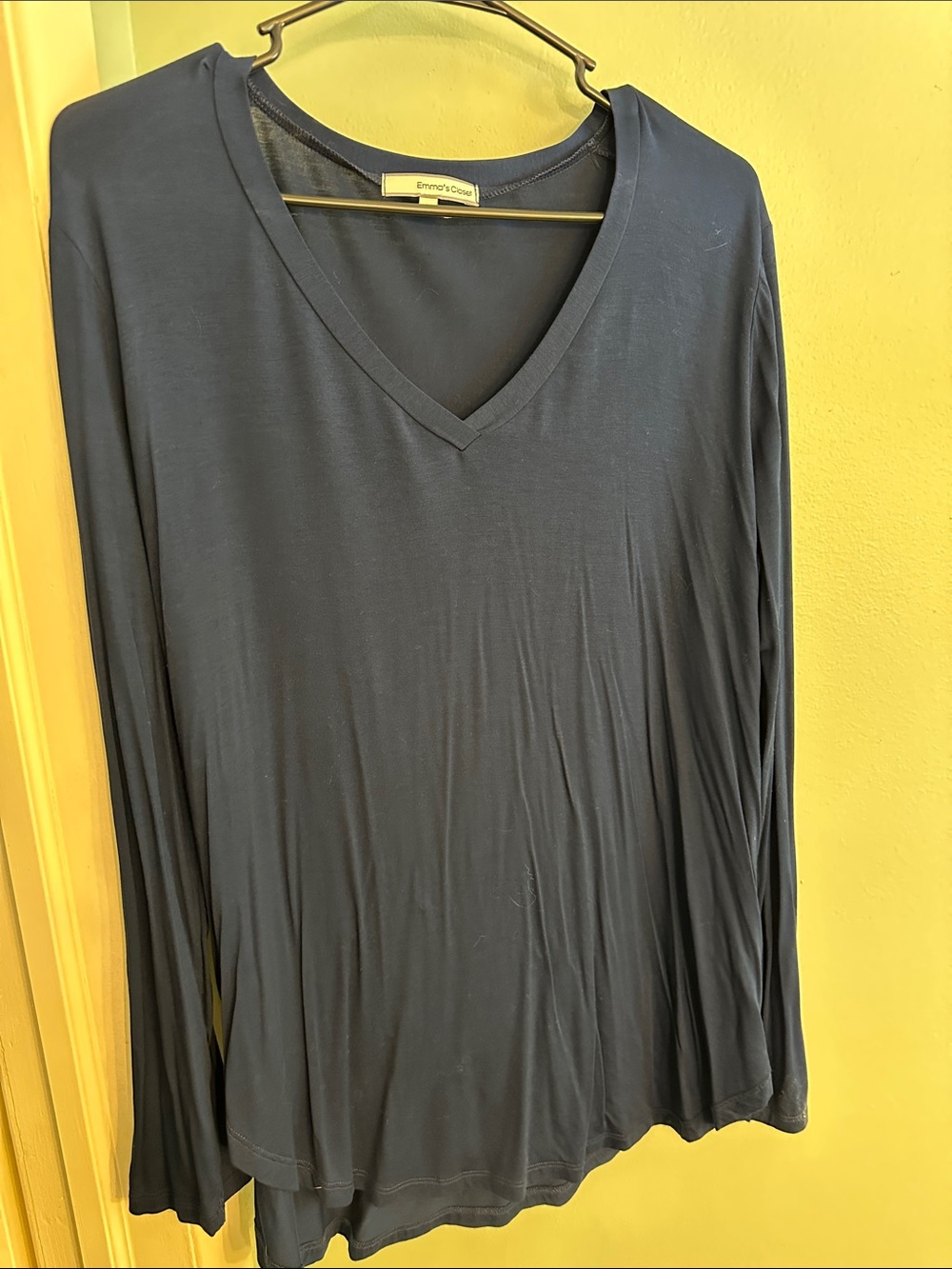 Emma & Sam Navy V-Neck Long Sleeve Tee